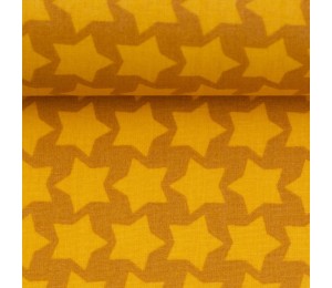 Textil Wachstuch - beschichtete Baumwolle Farbenmix Staaars senf gelb